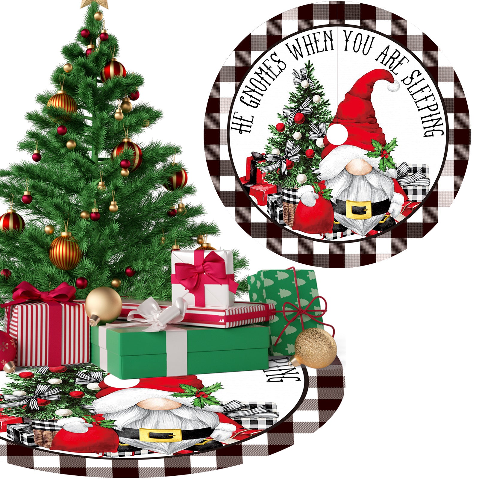 Wholesale 120CM Christmas Tree Skirt Forester Tree Bottom Dress